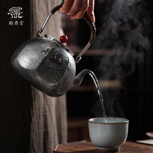 鹤鼎堂银壶于野系列蝃蝀麻纹汤沸（缺货）（缺货） 商品图1