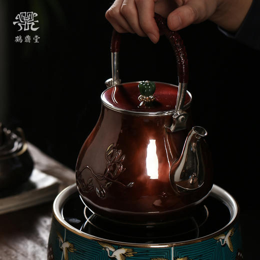 鹤鼎堂银壶于飞系列晏兮汤沸錾刻秀丽多姿（铜包银）（缺货） 商品图4
