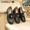 康莉KYQ2K573乐福鞋女厚底秋季商场新款黑色一脚蹬增高商务圆头粗跟 商品缩略图2