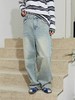 Mood Like Me/MNZ2407/毛边口袋印花洗水做旧直筒牛仔裤 商品缩略图2