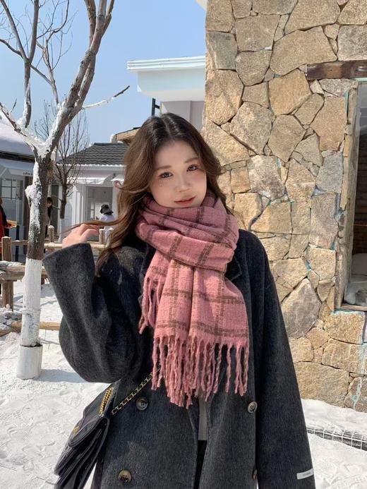 【YW】无忧购韩系ins慵懒百搭格子流苏围巾（截单后7天发货) 商品图10