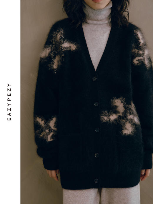 烟花拉毛提花羊绒开衫 商品图2