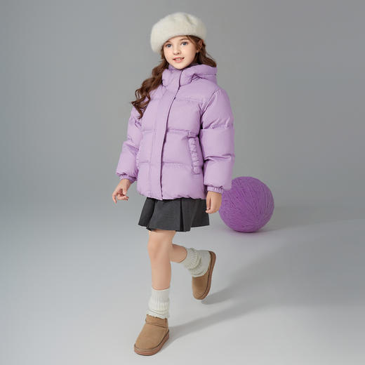 笛莎Deesha女童羽绒服2024冬季新款短款连帽面包羽绒服 商品图2