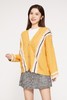 Stay2Weeks 黄色须边拼接V领针织开衫 10147 商品缩略图0
