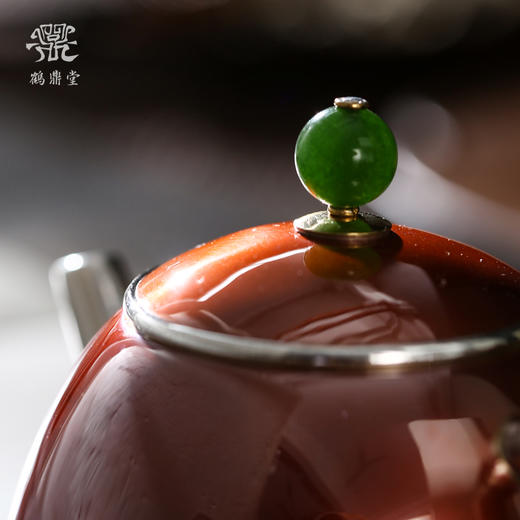 鹤鼎堂银壶于飞系列星言急须錾刻枝叶扶疏（铜包银）（缺货） 商品图4