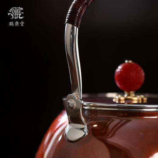 鹤鼎堂银壶于飞系列泉水汤沸錾刻仙鹤奔月（铜包银）（缺货） 商品图3