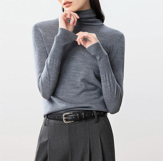 【高货wl】全新升级【铂金会员220/天猫289/差价69】(04900) 洛诗琳亲肤舒适*美利奴羊毛无缝堆堆领气质羊毛衫 商品图0