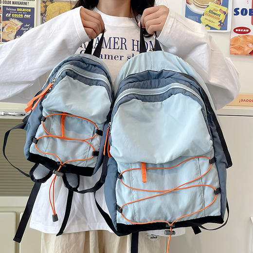 「数款配色！撞色设计」多用途双肩包登山包 户外撞色双肩包潮轻便旅行包登山小背包高颜值初高中学生上课书包箱包 商品图0
