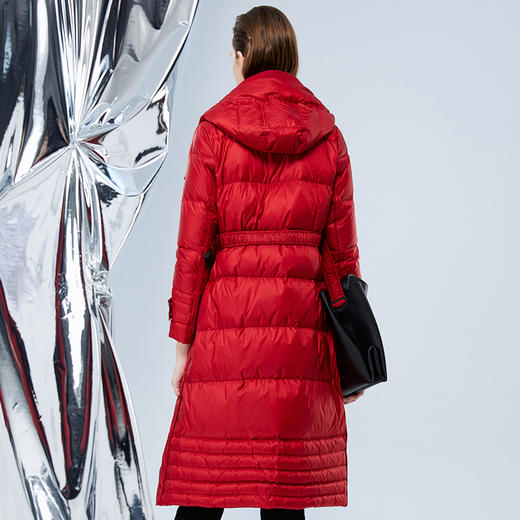 EITIE爱特爱冬季新款连帽百搭纯色女中长款羽绒服7611318 商品图5