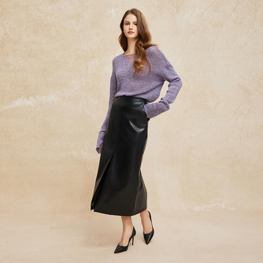 PH609斯尔丽24新款柔软亲肤美式复古含羊绒慵懒风休闲时尚显瘦针织衫 商品图7
