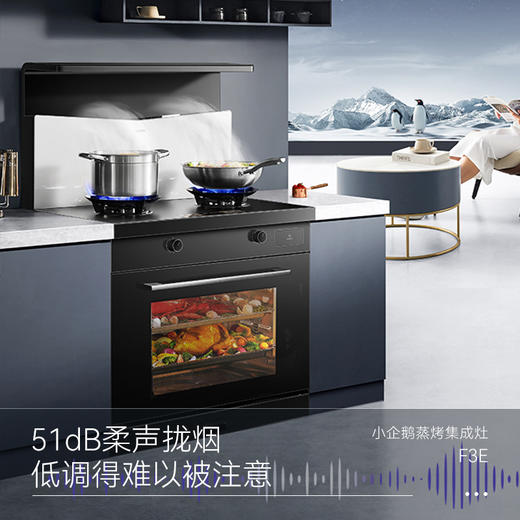 【年度新品】凯度小企鹅集成灶F3E家用变频燃气灶烟机蒸烤箱一体 商品图4