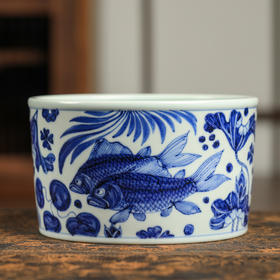 溪兰仰元-鱼藻纹直口水洗