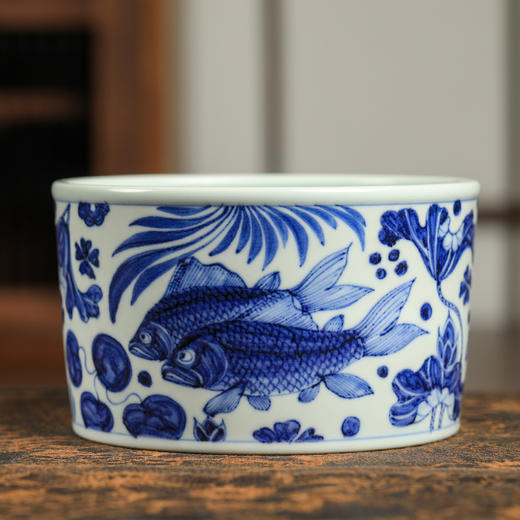 溪兰仰元-鱼藻纹直口水洗 商品图0