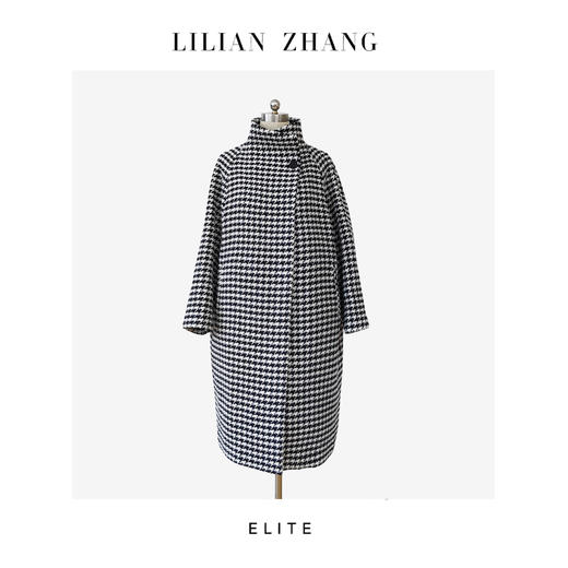 2406014E-定制—*千鸟格Oversized轻奢名媛中长大衣 商品图2