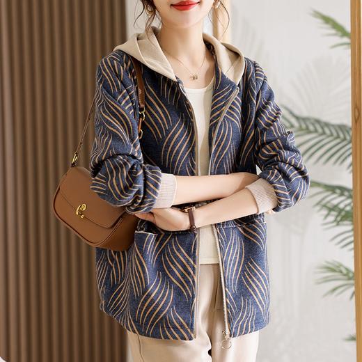 秋冬新款【连帽外套中年短款】休闲上衣 中老年女装40岁夹克衫  商品图3