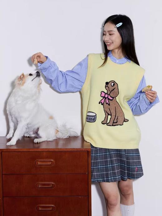 Mood Like Me/MMJ2403/提花小狗涂鸦针织马甲背心 商品图3