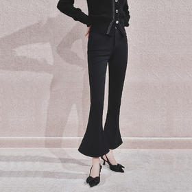 MAXRIENY 休闲感高腰长裤2024冬喇叭裤