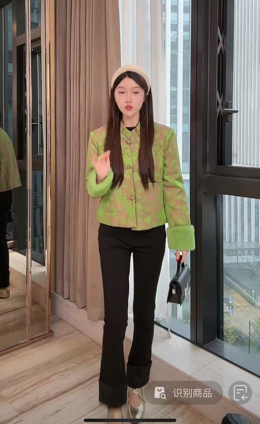 清仓捡漏LINCHAOZHANG【过年战袍】LIN CHAO ZHANG 【芍药提花】加绒裤 商品图3