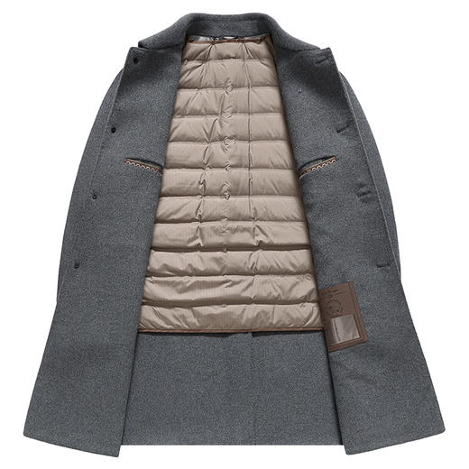 【可拆卸羽绒内胆】【绵羊毛】【新款DXS】大依优型大码中长款翻领羊毛呢大衣外套商务夹克男宽松加肥加大码上衣胖子正装休闲 商品图3