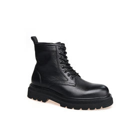 豪麟名鞋奥莱迪嘉男鞋男靴牛皮革DJWTA42MN002黑色  原价2660元