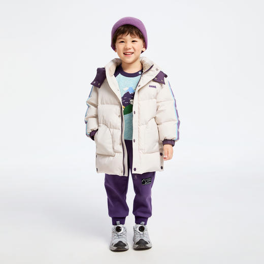 【御寒-5~5℃】男童户外型中长款羽绒外套保暖鹅绒绒子冬季新款安奈儿童装实体店同款XB445826 商品图3