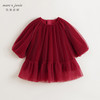 马克珍妮女童丝绒网纱拼接连衣裙 宝宝裙子2024年秋冬新款241109 商品缩略图1
