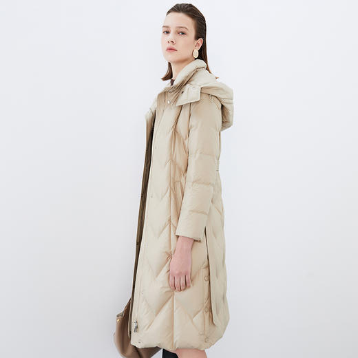 EITIE爱特爱冬季新款时尚加厚保暖连帽羽绒服长款外套7611309 商品图4