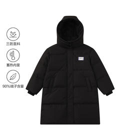 笛莎Deesha女童羽绒服2024冬季新款连帽中长款羽绒服