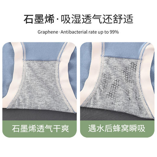 60支莫代尔高腰收腹女士内裤 大码无痕 高弹包臀 石墨烯纯棉裆三角裤 商品图3