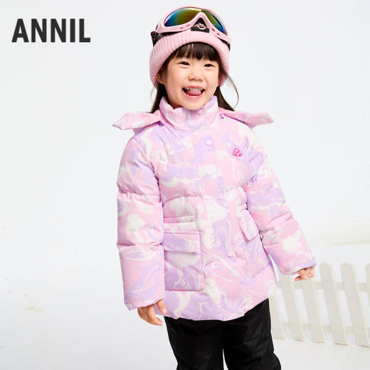 【御寒-5~5℃】女童甜酷中长款羽绒外套鹅绒绒子冬季新款安奈儿童装实体店同款XG445756 商品图0