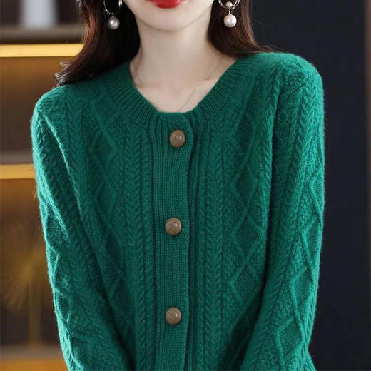 纤束马菱形大扣针织开衫 XFT-058 商品图2