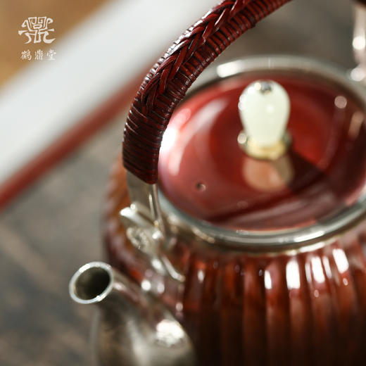 鹤鼎堂银壶于飞系列棠棣急须镜面（铜包银）（缺货） 商品图4