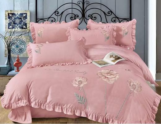 韩版花边蚕丝绒保暖刺绣四件套G117900049 商品图4