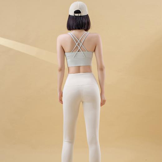 跃牌【瑜堂系列】固定胸垫防震瑜伽美背条纹后背交叉细肩带运动背心 JYTN011 商品图1