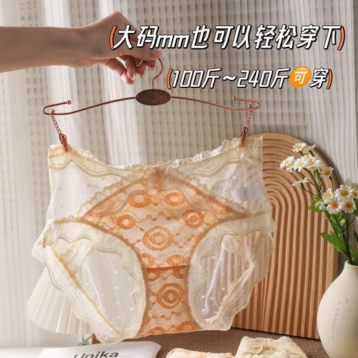 夏季纯欲风性感蕾丝女士内裤甜美日系少女中高腰网红款纯棉底档 商品图1