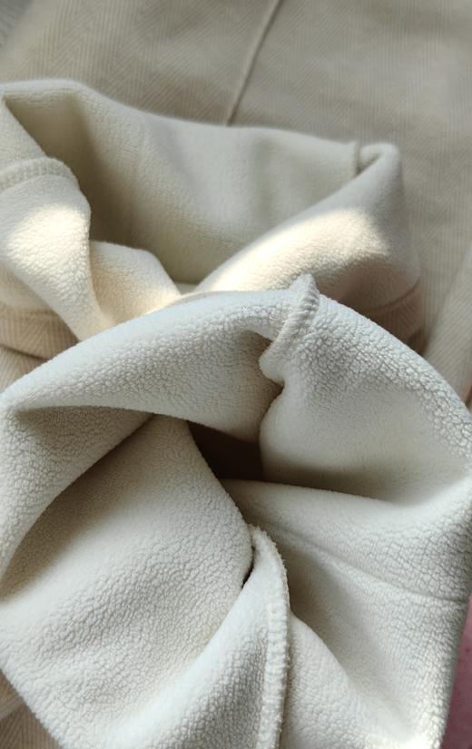 秋冬加绒含小羊羔毛暗纹松紧腰直筒暖暖裤 商品图14