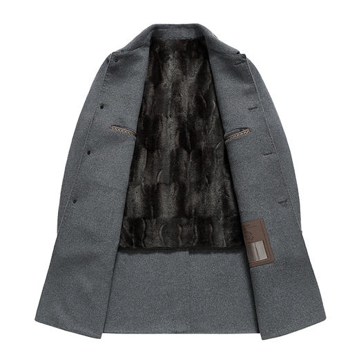 【可拆卸加绒内胆】【绵羊毛】【新款DXS】大依优型大码中长款翻领羊毛呢大衣外套商务夹克男宽松加肥加大码上衣胖子正装休闲 商品图3