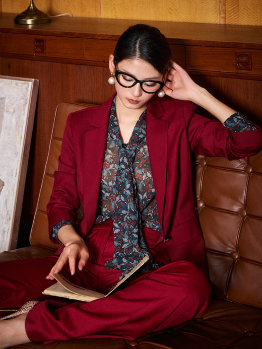 J83A2908颈袖添香春秋新款时尚正装网红小西装气质女职业装工装套装女装J83A2908 商品图2