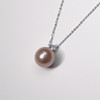 Miss G&E天然淡水珍珠爱迪生紫色单颗珍珠吊坠正圆强光珍珠项链12mm大尺寸礼品 商品缩略图1