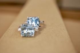 3.24克拉海蓝宝耳扣