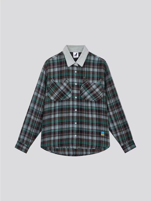 Mood Like Me/MCS2411/复古格纹拼接撞色领子猫咪口袋纽扣衬衫 商品图4