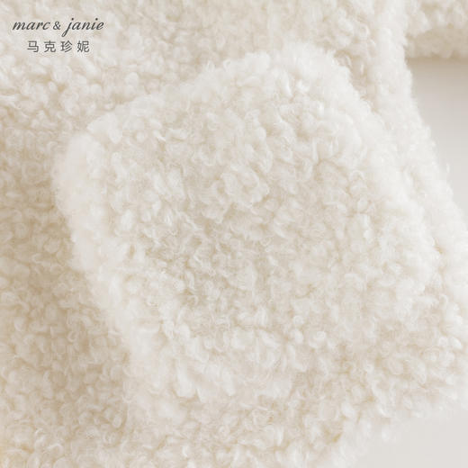 马克珍妮女童温暖仿羊羔毛短款复古外套儿童2024年冬装新款241099 商品图3