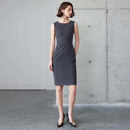 IWY/深灰色小香风背心裙两件套秋冬高级感毛呢外套加厚职业套装C2118+Q1225 商品图3