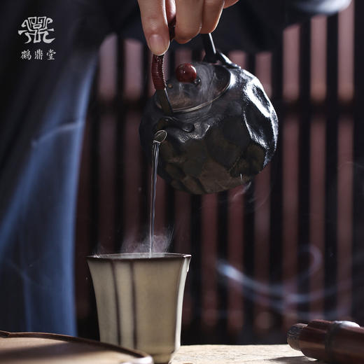 鹤鼎堂银壶于野系列天作急须石纹肌理（黑色）（缺货） 商品图4