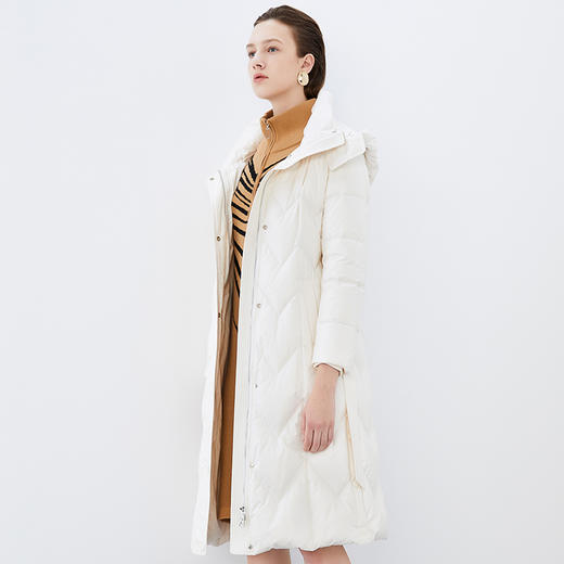 EITIE爱特爱冬季新款时尚加厚保暖连帽羽绒服长款外套7611309 商品图7