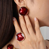 【辛芷蕾&吴昕&刘孜同款】Art Nouveau新艺术时期 | 红色波纹耳环 商品缩略图3