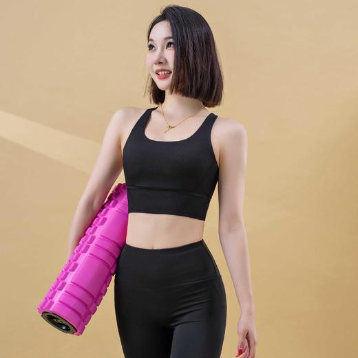 跃牌【瑜堂系列】固定胸垫防震瑜伽美背条纹后背交叉细肩带运动背心 JYTN011 商品图3