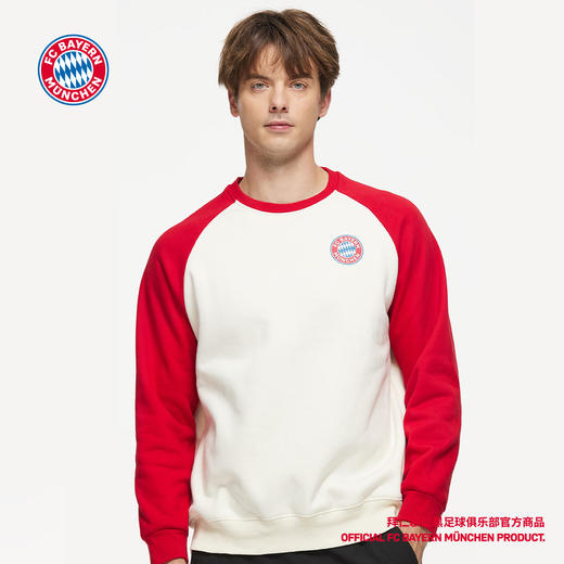 【官方正版】拜仁慕尼黑足球俱乐部 | 印花拼接卫衣队徽加绒冬 商品图1