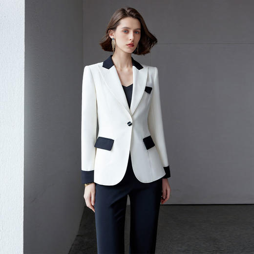 IWY/黑白撞色西装女简约通勤上班族正装职业套装律师工作西装套装CP1951 商品图0