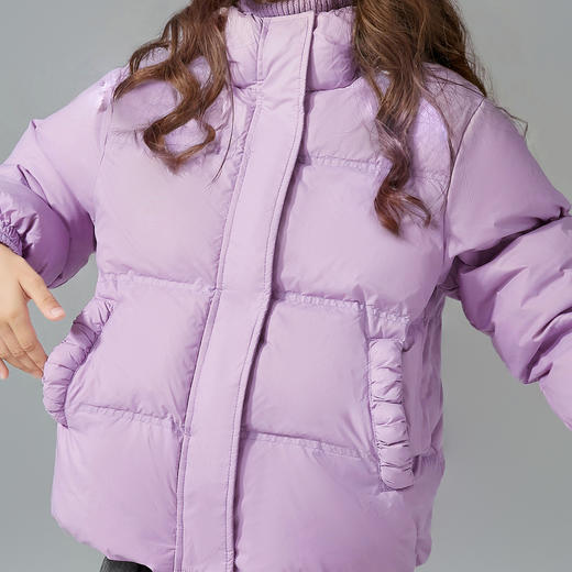 笛莎Deesha女童羽绒服2024冬季新款短款连帽面包羽绒服 商品图3